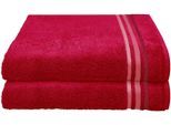 Schiesser Duschtücher Skyline Color aus 100 % Baumwolle mit eleganter Streifenbordüre, Frottier (Set, 2-St), MADE IN GREEN by OEKO-TEX®, rot