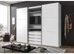 Schwebetürenschrank WIMEX "Magic by fresh to go", weiß, B:300cm H:236cm T:65cm, Schränke, Schwebetürenschrank, tolles EXTRA: mit drehbarem TV-Element, mittig mit Schubladen