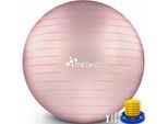 Tresko - Ballon de Gymnastique Anti-éclatement Boule d'assise Balle de Yoga Balles d'exercices Fitness 300 kg avec Pompe à ai (Rose Gold, 55 cm)