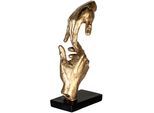 Casablanca by Gilde Dekofigur »Skulptur Two Hands, gold/schwarz«, Dekoobjekt, Höhe 29, Hände, mit Spruchanhänger, Wohnzimmer