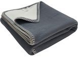 Wohndecke FRAMSOHN FROTTIER "Bio Flanell Doubleface", grau (anthrazit), B:150cm L:200cm, Baumwolle, Wohndecken, Wohndecke, mit Ziernaht, GOTS zertifiziert