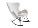 riess-ambiente Schaukelstuhl SCANDINAVIA SWING - weiß Bouclé Sessel schwarz Metall Wippmechanik