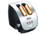 Zilan Schrägtoaster 2 Scheiben Toaster 1000W Edelstahl
