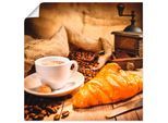 Artland Wandbild »Kaffeetasse mit Croissant«, Getränke, (1 St.), als Leinwandbild, Poster in verschied. Grössen
