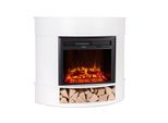 Loloru Elektrokamin Heizlüfter 900/1800W Wochentimer Fernbedienung Weiß