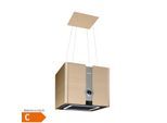 Futurelight Smart Inselabzugshaube Umluft 420m³/h LED Edelstahl Gold