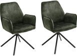 MCA furniture Esszimmerstuhl »Ottawa mit Armlehne«, (Set), 2 St., Vintage, Vintage Veloursoptik mit Keder, Stuhl belastbar...