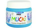 Kreul - Mucki Funkel-Fingerfarbe Diamantenblau 150 ml Kinderbasteln