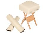 tectake® Hocker mit 2 Lagerungsrollen, aus Holz und Kunstleder, gute Polsterung, leichte Reinigung