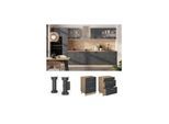 Vicco Schubladenunterschrank R-Line Schwarz Beton Eiche 60 cm mit Arbeitsplatte Eiche