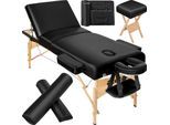 tectake® 3 Zonen Massageliege-Set, Breite 70 cm, Polsterung 10 cm, mit Holzgestell, 218 x 102 x 90 cm