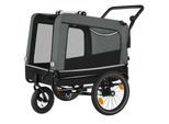 tectake® Hundeanhänger, 3in1 multifunktional, gefedert, Belastbarkeit 40 kg, 240 Liter, inklusive Reflektoren, Leine und Warnfahne