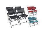 VCM 4er Set Klappstuhl Metall mit Textilene Bezug, Gartenstuhl klappbar, platzsparend, wetterbeständig, ideal für Balkonstuhl oder Terrasse, Outdoor Sumila