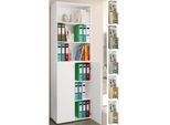 VCM Büroschrank mit 6 Fächern Büroregal moderner Aktenschrank mit Drehtüren Maße ca. H. 220 x B. 70 x T. 40cm – Lona 6-Fach