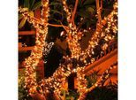 Rosnek LED-Lichterkette Solar, 8 Funktionen, wasserdicht, für Garten Party Weihnachten Deko, 10/20M; Lichtsensorsteuerung, gelb