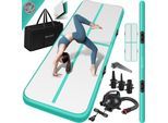 KESSER® Turnmatte Aufblasbar Airtrack 2m/3m/4m/5m/6m Fitness-Matte Gymnastikmatte inkl. Tragetasche & elektr. Luftpumpe Yogamatte, Tumbling Matten, Trainingsmatte, Turn- & Fitness
