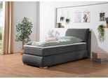 Boxspringbett HOME AFFAIRE "Breitenthal", grau (anthrazit), B:112cm L:222cm, Komplettbetten, Boxspringbett, abnehmbare Rückenkissen mit Klettband