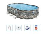 Bestway Power Steel Comfort Jet Series Pool-Set Oval 610x366x122 cm 3202562