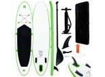 vidaXL SUP-Board-Set Aufblasbar Grün und Weiß 92734