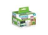 DYMO LabelWriter Hochleistungs-Etiketten | 25 mm x 89 mm | weißes Kunststoff-Etikett | 2 Rollen mit 350 Etiketten