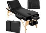 tectake® 3 Zonen Massageliege, Breite 70 cm, Polsterung 7,5 cm, mit Holzgestell, 218 x 102 x 90 cm