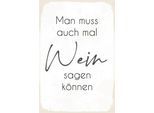 queence Metallbild »Wein«, Sprüche, (1 St.), Sprüche, Texte, witzig, für die Küche
