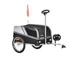 2-in-1 Hundeanhänger Trolley für Haustier Lastenanhänger Schwarz+Silber