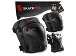 SKATEWIZ Protektoren-Set Schützer Skateboard ab 8 Jahre Protektoren Kinder und Erwachsene (Inline Skate Schonerset, 6-tlg., Knieschoner Geschenke für Kinder - Inliner Schoner), Inline Skate, Skateboard & Schlittschuhe Schoner, schwarz