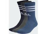 3-Streifen Cushioned Crew Socken, 3 Paar