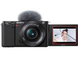 Sony ZV-E10L Systemkamera (E PZ 16 - 50 mm F3.5 - 5.6 OSS (SELP1650), 24,2 MP, Bluetooth, WLAN (WiFi), Vlog-Kamera mit schwenkbarem Display inkl. SEL16-50 Objektiv), schwarz