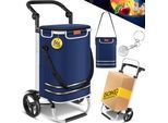 KESSER® Einkaufstrolley klappbar mit 56L Kapazität und belastbar bis 50kg 3in1 Trolley Sackkarre & Umhängetasche Faltbarer Einkaufswagen inkl. Kühlfach & Einkaufschip Treppensteiger