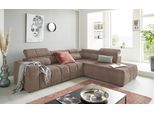 DOMO collection Ecksofa »Brandon L-Form, auch in Leder«, inklusive Kopfteilverstellung, wahlweise mit Sitztiefenverstellung