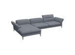 Ecksofa FLEXLUX "Salino, Funktionssofa mit Recamiere, Relaxsofa, Ecksofa", blau (navy blau), B:340cm H:88cm T:182cm, 62% Polyester, 17% Cotton, 14% Viscose, 7% Linen, Sofas, Ecksofa, Sofa mit Arm- und Kopfteil-Verstellungen, Kaltschaum & Stahl-Wellen