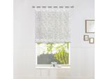 Raffrollo Tanaro, my home, mit Schlaufen, Halbtransparent, Voile, Polyester, grau