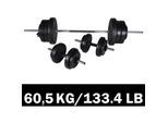 Bonnevie - Langhantel + 2 Kurzhantel Set 60,5kg vidaXL877138