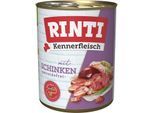 RINTI Kennerfleisch Nassfutter Hund, Adult, Dose, Schinken 24x800 g