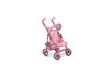 Moni Puppenwagen Flower Garden, Rückenlehne und Griffe verstellbar klappbar Korb pink