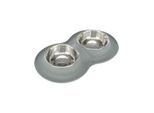 Trixie Bowl set silicone/stainless steel 2 × 0.4 l/ø 16 cm/40 × 5 × 23 cm grey