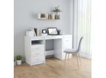 vidaXL Schreibtisch Hochglanz-Weiß 140x50x76 cm Holzwerkstoff