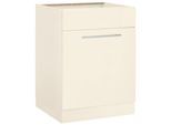 Spülenschrank WIHO KÜCHEN "Flexi2", beige (front und korpus: magnolia), B:60cm H:82cm T:57cm, Schränke, Spülenschrank, Breite 60 cm