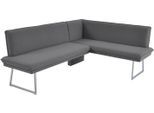 Eckbank K+W KOMFORT & WOHNEN, grau, H:86cm T:60cm, Sitzbänke, Eckbank, mit Sattlernaht und schmaler Kufe, langer Schenkel rechts oder links