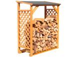 Kaminholzregal PROMADINO "Speyer", braun, B:119,5cm H:148cm T:68cm, Holzwerkstoff, Kaminholzlager, Kaminholzregal