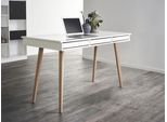 Schreibtisch HAMMEL FURNITURE "Mistral Bürotisch, Arbeitstisch, Tisch, Computertisch", weiß, B:137,4cm H:75cm T:60cm, Tische, Schreibtisch, Holzbeinen, B: 137,4 cm, Designmöbel