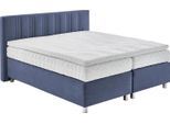 Boxspringbett, blau (navy), B:195cm L:210cm, Bezug: 100% Polyester;Polsterung: 100% Polyester, WESTFALIA SCHLAFKOMFORT, Komplettbetten, Boxspringbett, wahlweise mit Bettkasten und Topper