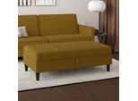 Stauraumhocker DOREL HOME "Presley", gelb (curry), B:130cm H:43cm T:69cm, Hocker, Polsterhocker mit Stauraum, frei im Raum stellbar, Sitzhöhe 43 cm