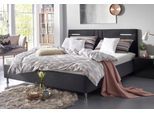 Polsterbett "Elba", grau (anthrazit), B:190cm L:210cm, Bezug Bett: Microfaser (100% Polyester) oder Strukturstoff (77% Polyester, 23% Viskose);Bonnell-Federkernmatratze: 51% Polypropylen, 39% Polyester und 10% Baumwolle;Kaltschaummatratze: 100% Polyester, Bezug abnehm- und waschbar bis 60C, WESTFALIA SCHLAFKOMFORT, Betten, Polsterbett, wahlweise mit LED-Beleuchtung