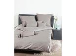 Bettwäsche JANINE "Colors 31001", braun (vulkan), B/L: 240cm x 220cm, B/L: 80cm x 80cm & 80cm x 80cm (2 St.), Mako-Satin, B/L: 80cm x 80cm & 80cm x 80cm, Mako-Satin, Obermaterial: 100% Baumwolle, Bettwäsche, feinfädige uni Bettwäsche für alle Jahreszeiten, Markenreißverschluss