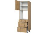 Backofenumbauschrank KOCHSTATION "KS-Trea SB2AS-195-3", braun (eiche astig), B:60cm H:195cm T:56cm, Schränke, Backofenumbauschrank, mit zwei Türen und zwei Einlegeböden, Höhe 195 cm