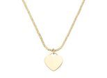 Kette mit Anhänger "Kugelkette diamantiert mit Anhänger Herz, Silber 925", gold, GIORGIO MARTELLO MILANO, Halsketten, Damen, 45cm, Silber 925 (Sterlingsilber)