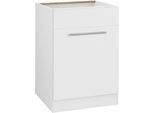 Spülenschrank WIHO KÜCHEN "Unna", weiß (front und korpus: weiß), B:60cm H:82cm T:57cm, Schränke, Spülenschrank, 60 cm breit, ohne Arbeitsplatte